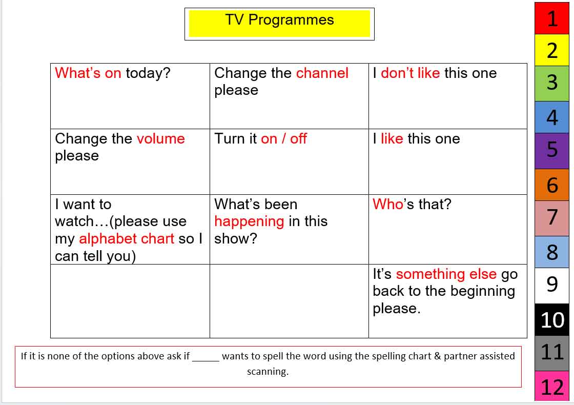 Barbara Book - example TV options page